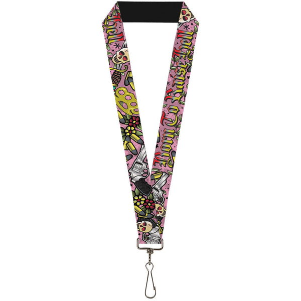 Buckle-Down Lanyard - 1.0" - Born to Raise Hell Pink