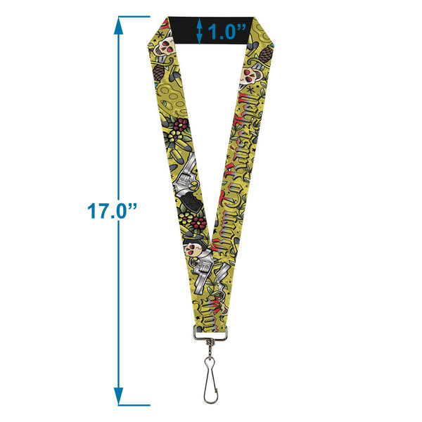 Buckle-Down Lanyard - 1.0" - Born To Raise Hell Yellow