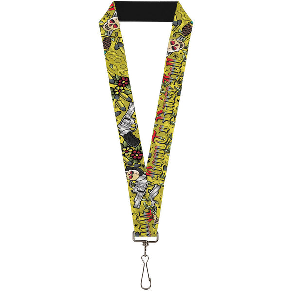 Buckle-Down Lanyard - 1.0" - Born to Raise Hell Yellow