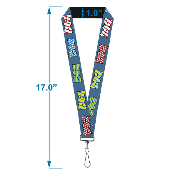Buckle-Down Lanyard - 1.0" - Bowties Blue Multi Color