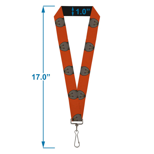 Buckle-Down Lanyard - 1.0" - Brown Bear Repeat Orange