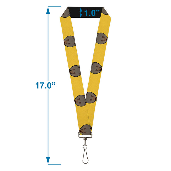 Buckle-Down Lanyard - 1.0" - Brown Bear Repeat Yellow
