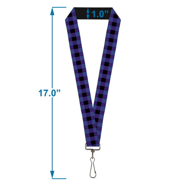 Buckle-Down Lanyard - 1.0" - Buffalo Plaid Black Blue