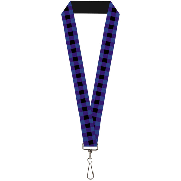 Buckle-Down Lanyard - 1.0" - Buffalo Plaid Black Blue
