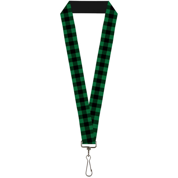 Buckle-Down Lanyard - 1.0" - Buffalo Plaid Black Green