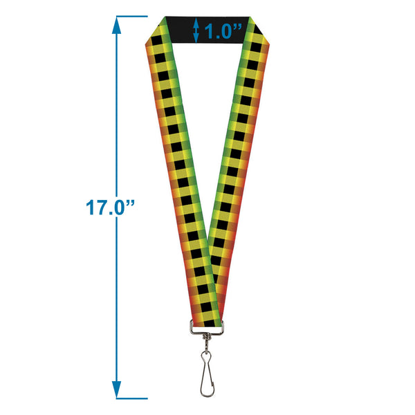 Buckle-Down Lanyard - 1.0" - Buffalo Plaid Rasta