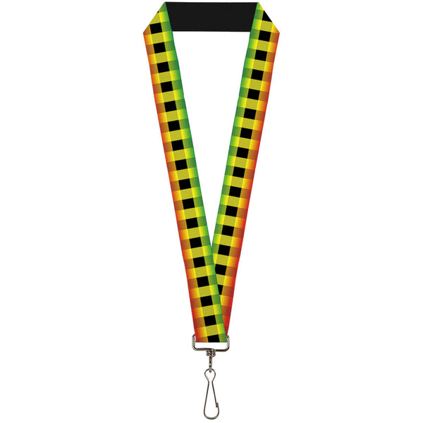 Buckle-Down Lanyard - 1.0" - Buffalo Plaid Rasta