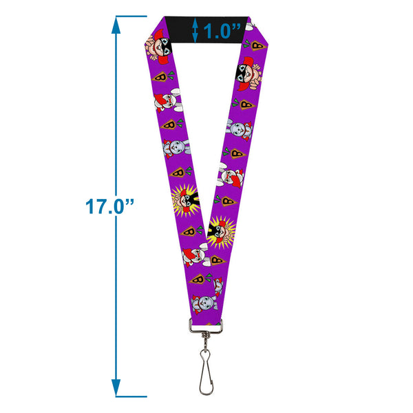 Buckle-Down Lanyard - 1.0" - Bunny Superhero Purple