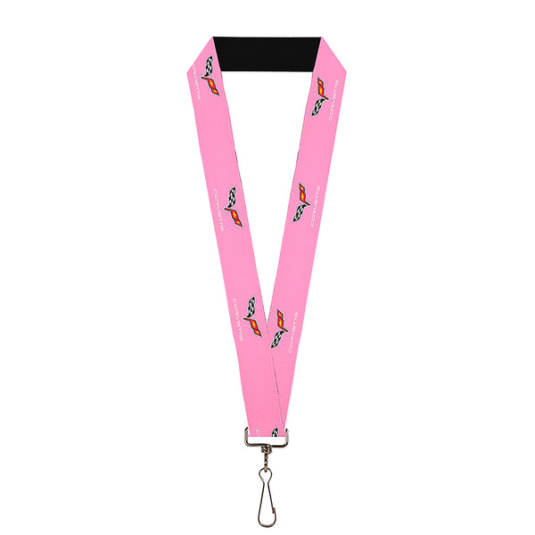 Buckle-Down Lanyard - 1.0" - C6 Logo Pink Silver