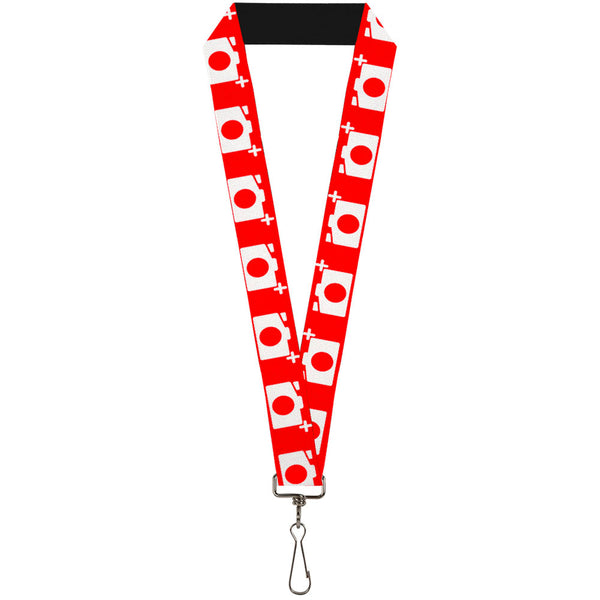Buckle-Down Lanyard - 1.0" - Camera Red White