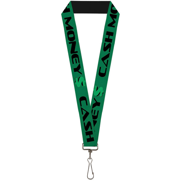 Buckle-Down Lanyard - 1.0" - CASH MONEY $ Green Black