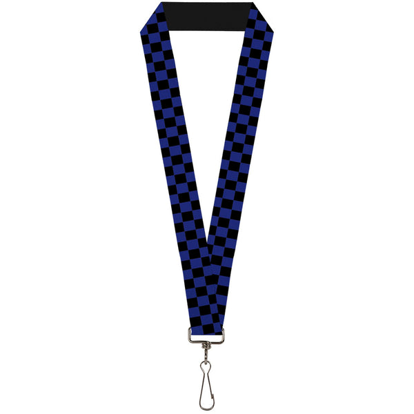 Buckle-Down Lanyard - 1.0" - Checker Black Blue