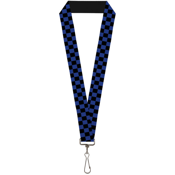 Buckle-Down Lanyard - 1.0" - Checker Black Royal 288C
