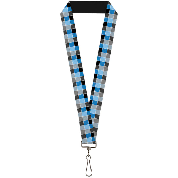 Buckle-Down Lanyard - 1.0" - Checker Mosaic Blue