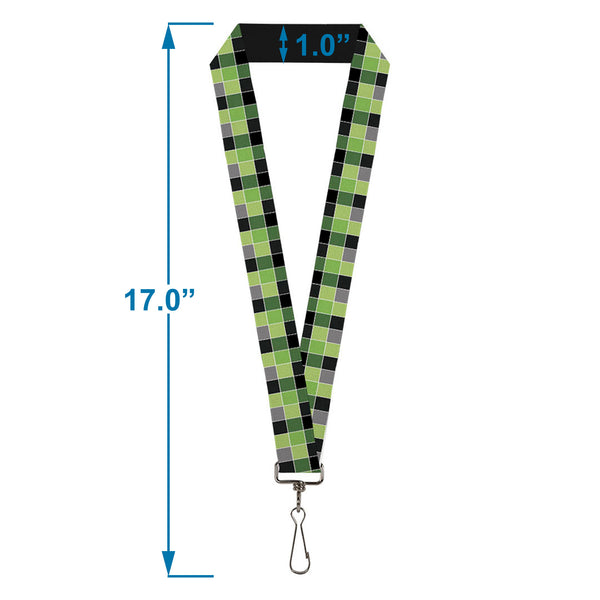 Buckle-Down Lanyard - 1.0" - Checker Mosaic Green