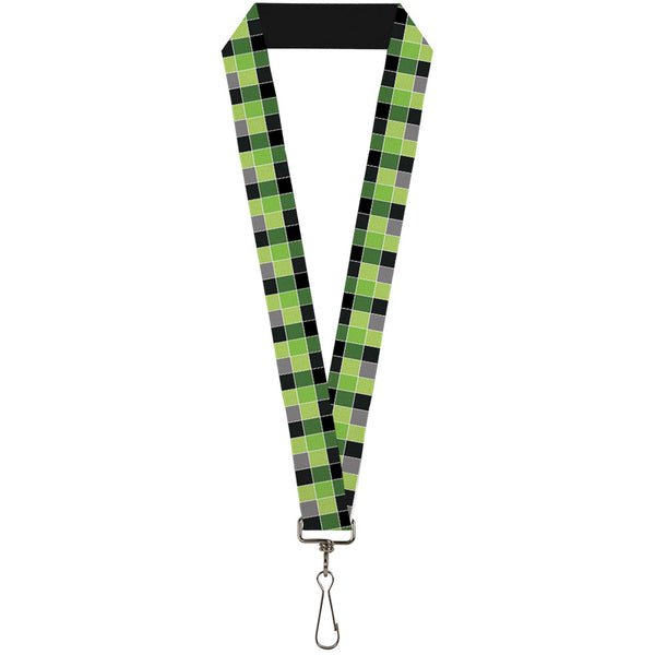 Buckle-Down Lanyard - 1.0" - Checker Mosaic Green