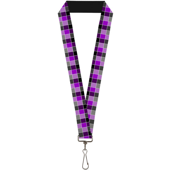 Buckle-Down Lanyard - 1.0" - Checker Mosaic Purple