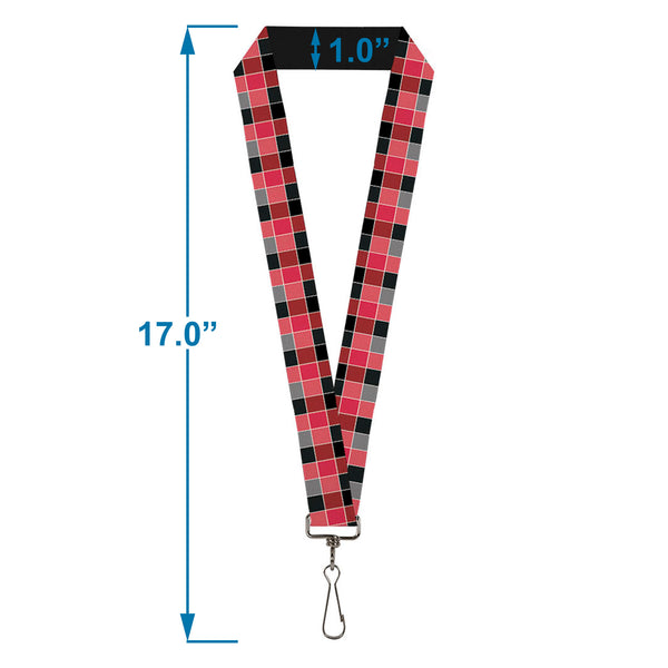 Buckle-Down Lanyard - 1.0" - Checker Mosaic Red