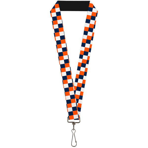 Buckle-Down Lanyard - 1.0" - Checker Navy Orange White