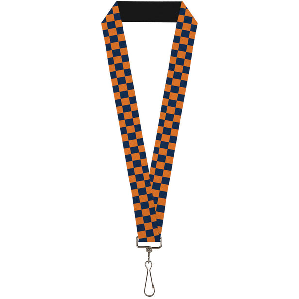 Buckle-Down Lanyard - 1.0" - Checker Orange Dark Blue