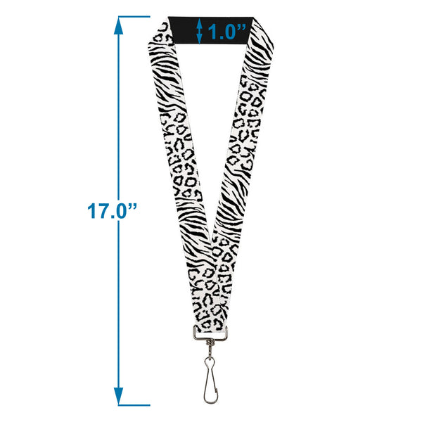 Buckle-Down Lanyard - 1.0" - Cheebra White Black