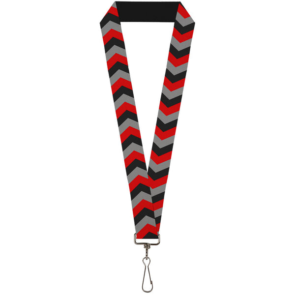 Buckle-Down Lanyard - 1.0" - Chevron Red Black Gray