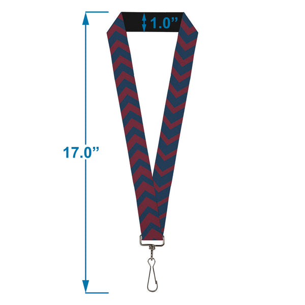 Buckle-Down Lanyard - 1.0" - Chevron2 Red Navy