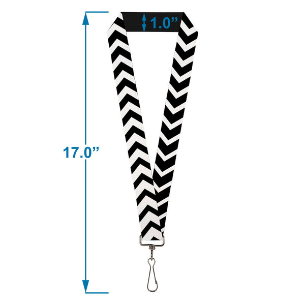 Buckle-Down Lanyard - 1.0" - Chevron2 White Black