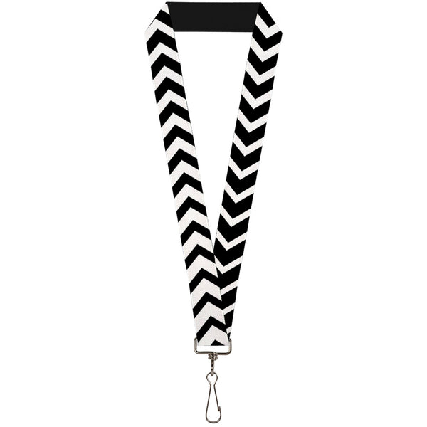 Buckle-Down Lanyard - 1.0" - Chevron2 White Black