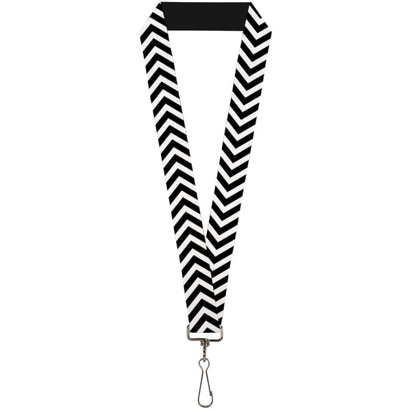 Buckle-Down Lanyard - 1.0" - Chevron3 White Black