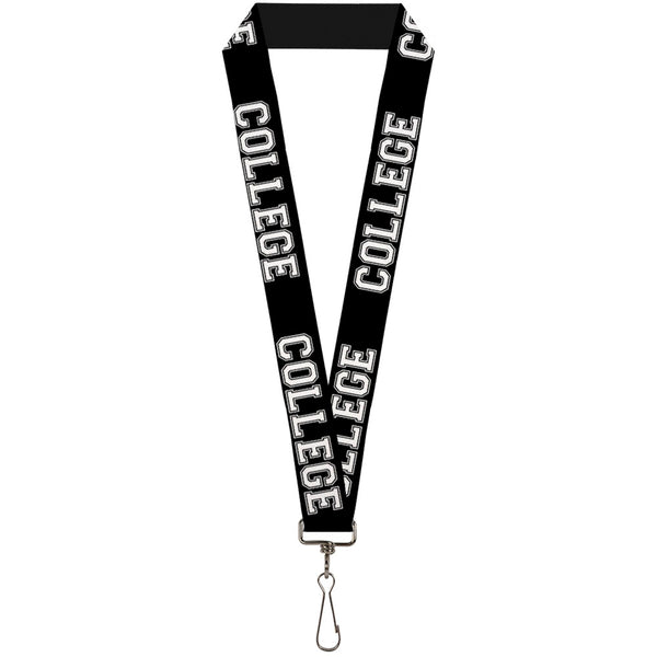 Buckle-Down Lanyard - 1.0" - COLLEGE Black White