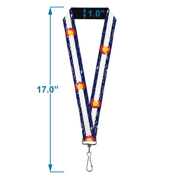 Buckle-Down Lanyard - 1.0" - Colorado Flags4 Weathered