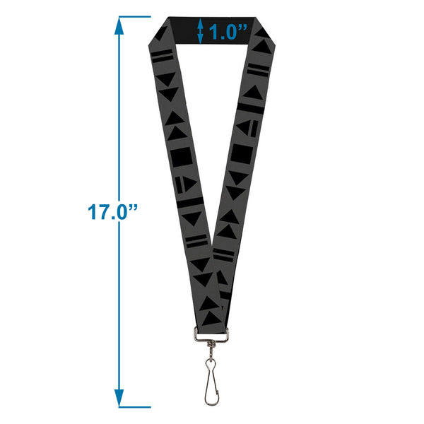 Buckle-Down Lanyard - 1.0" - Control Buttons Black Gray
