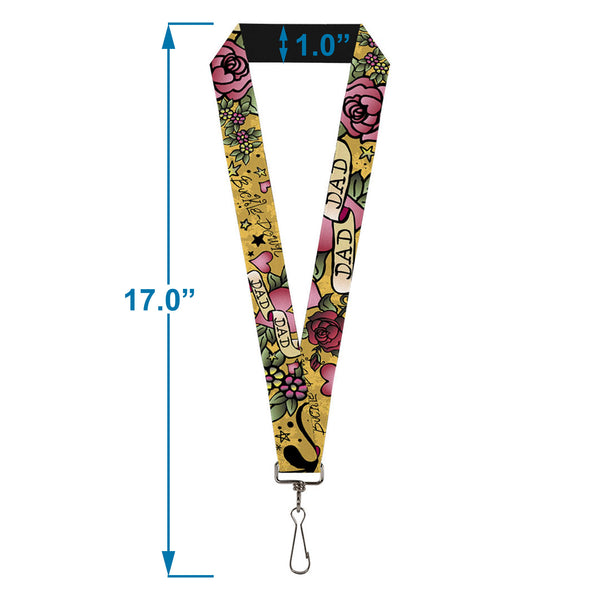 Buckle-Down Lanyard - 1.0" - Dad & Dad Yellow