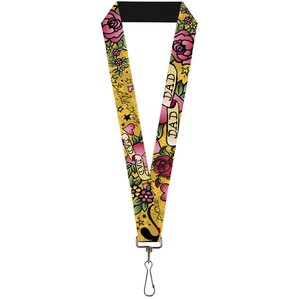 Buckle-Down Lanyard - 1.0" - Dad & Dad Yellow