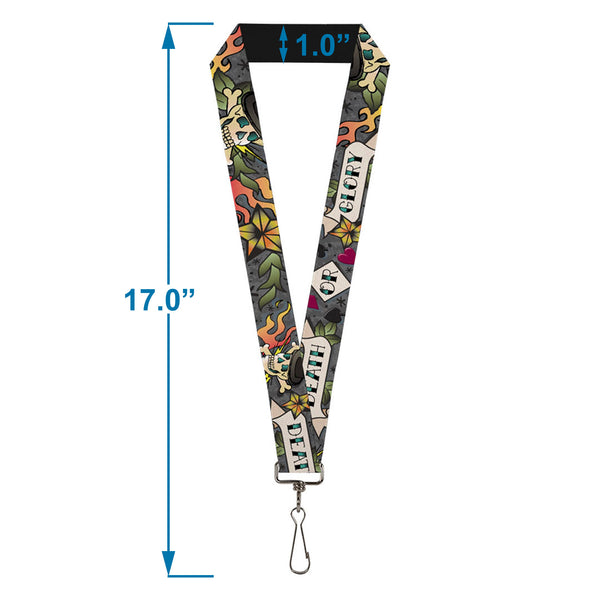 Buckle-Down Lanyard - 1.0" - Death Or Glory Gray