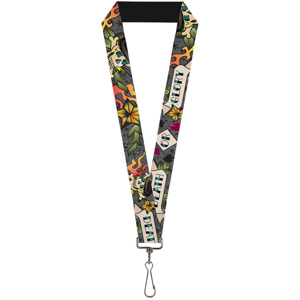Buckle-Down Lanyard - 1.0" - Death or Glory Gray