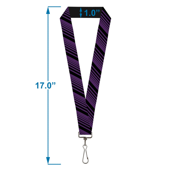 Buckle-Down Lanyard - 1.0" - Diagonal Stripes Purples