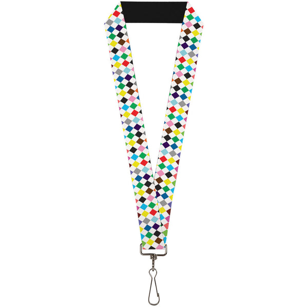 Buckle-Down Lanyard - 1.0" - Diamonds White Multi Color