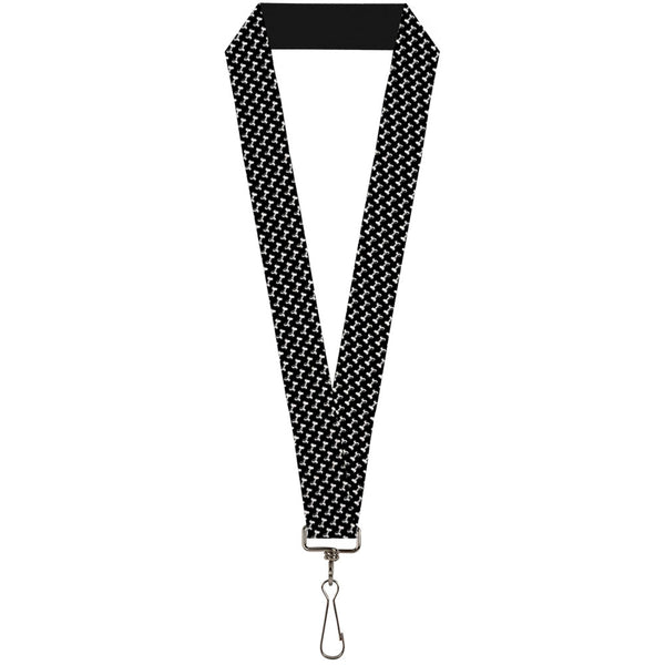 Buckle-Down Lanyard - 1.0" - Dog Bone Black White