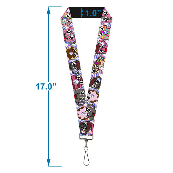 Buckle-Down Lanyard - 1.0" - Donuts & Coffee Cartoon