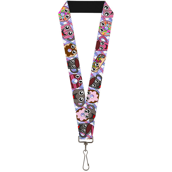 Buckle-Down Lanyard - 1.0" - Donuts & Coffee Cartoon