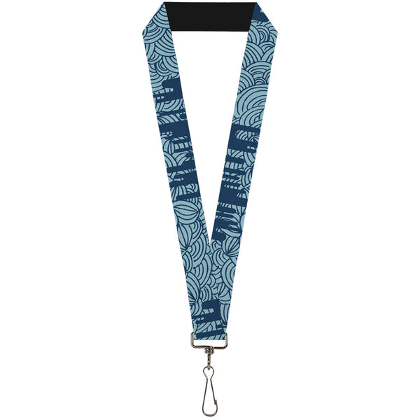 Buckle-Down Lanyard - 1.0" - Doodle1 Paint Drips Blues