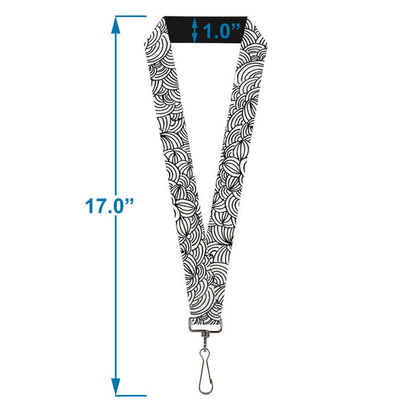Buckle-Down Lanyard - 1.0" - Doodle1 White Black
