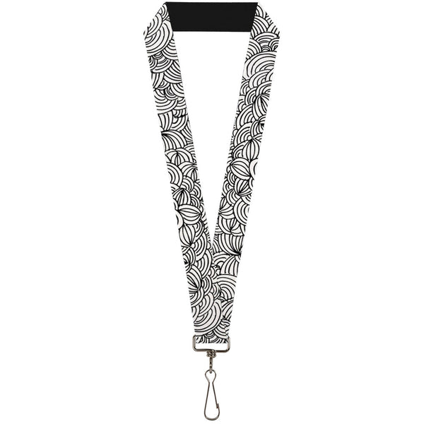 Buckle-Down Lanyard - 1.0" - Doodle1 White Black