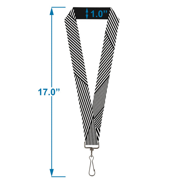 Buckle-Down Lanyard - 1.0" - Eighties 7 Black White
