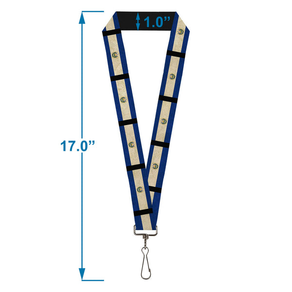 Buckle-Down Lanyard - 1.0" - El Salvador Flag Black