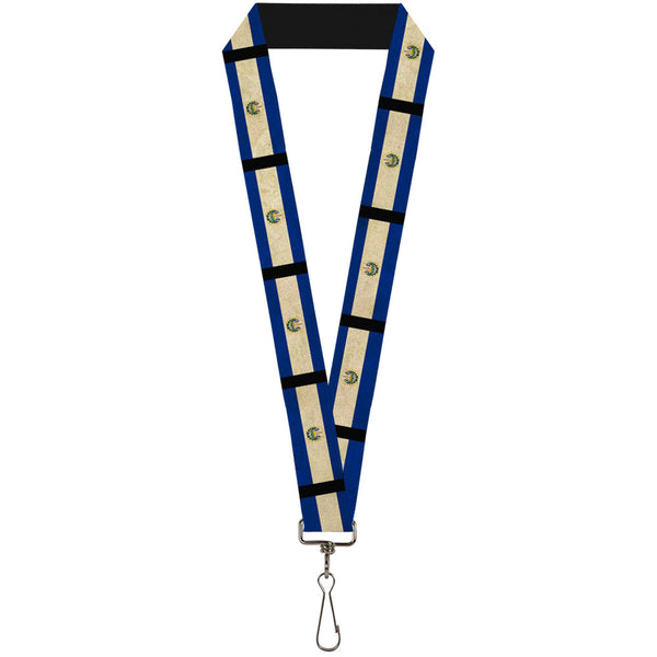 Buckle-Down Lanyard - 1.0" - El Salvador Flag Black