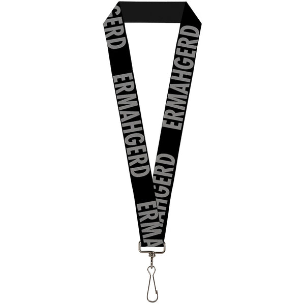 Buckle-Down Lanyard - 1.0" - ERMAHGERD Black Gray