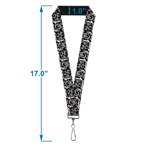 Buckle-Down Lanyard - 1.0" - Filigree Navy Khaki